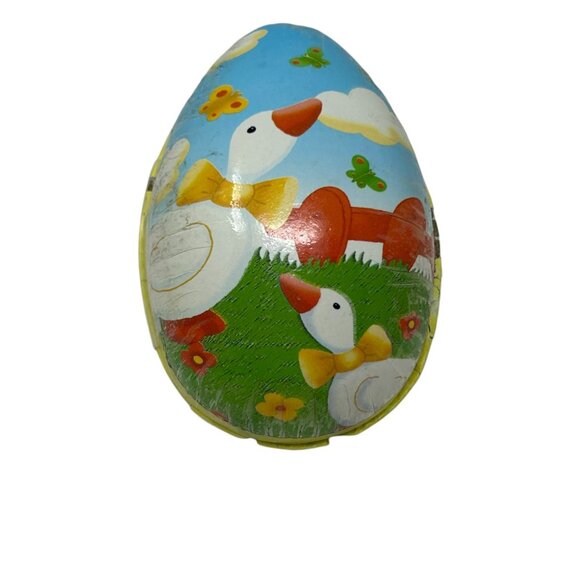 Set Of 4 Vintage Paper Mache Nesting Easter Eggs Farm Germany Mother Goose - Picture 12 of 16